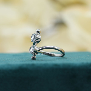 Round Cut Lab Grown Diamond <b>Two</b> <b>Stone</b> Setting Engagement <b>Ring</b> Luxurious 950 Platinum Engagement <b>Ring</b> for Women - Product Image 3