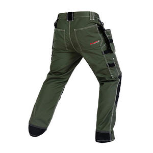 Men's Custom Design Heavy Duty Men's <b>Work</b> <b>Pants</b> Polyester Abrasion Resistant With Tool Pockets <b>Black</b> Gray Panels - Product Image 6