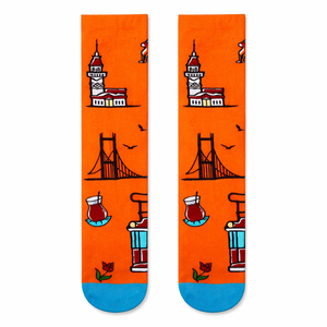 Chaussettes fantaisie en mélange de coton pour adultes, chaussettes décontractées à motifs colorés, vente en gros directe d'usine, exportation depuis Istanbul, Turquie - Product Image 2