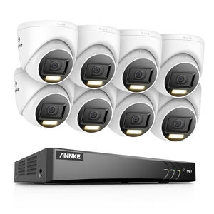 ANNKE kamera keamanan rumah, sistem kamera keamanan TVI HD 4K 8MP <span class=keywords><strong>8</strong></span> saluran Kamera <span class=keywords><strong>CCTV</strong></span> cerdas lampu hibrida IP67 - Product Image 1