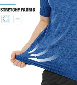 T-shirt à manches courtes pour hommes Polyester/coton tricoté uni conçu pour la sérigraphie Applications de logo Vente en gros en vrac - Product Image 6