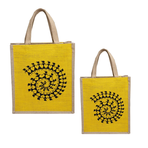 Bolsa de compras de arpillera de yute ecológica impresa y teñida con cinta de cincha ASA cremallera superior y bolsillo interior-excelente valor - Product Image 3