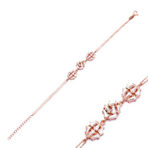 Baguette diseño blanco CZ piedra hecha en Turquía venta al por mayor artesanía 925 joyería fina de plata esterlina - Product Image 1