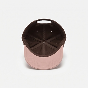 Casquette de baseball en tissu de coton marron avec visière rose, unisexe, décontractée, vente en gros, logo personnalisé, haute qualité, OEM ODM, faible MOQ, bicolore - Product Image 5