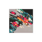 Pañuelo cuadrado de poliéster gris con estampado abstracto - Product Image 3