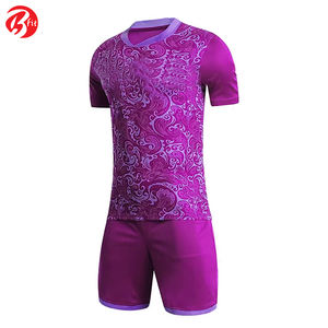 เสื้อซ้อมฟุตบอลระบายอากาศได้ดีสำหรับผู้ชายชุดเสื้อ100% ฟุตบอลผ้าโพลีเอสเตอร์ฝรั่งเศส - Product Image 4