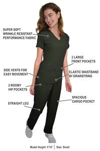 Premium Hospital Scrubs Set Doctor Enfermera Uniforme médico Jogger Pantalones Top Logotipo personalizado Suministro directo de fábrica al por mayor - Product Image 5