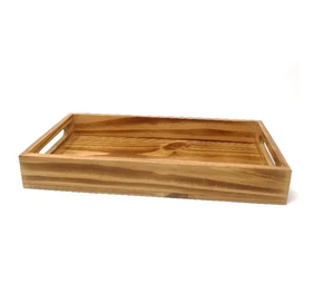 Bandeja de servicio de madera de diseño popular para cocina, sala de estar, bandeja decorativa Rectangular de madera para servir - Product Image 1
