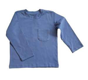 High Quality Organic Cotton Knit T-<b>Shirt</b> Casual Plaid Pattern Front Pocket Full Sleeves Size School Home <b>Shirt</b> Sale - Product Image 1