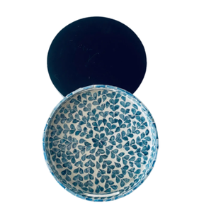 Bandeja Redonda Hecha a Mano con Incrustaciones de Nácar, Bandeja Decorativa para Servir en Mesa de Centro, Tocador, Decoración del Hogar, de Vietnam - Product Image 4