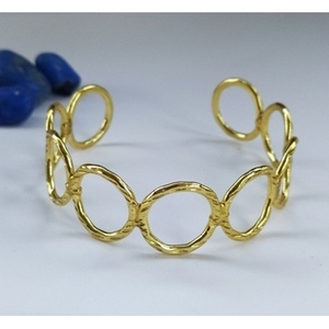 Bracelets classiques faits à la main en laiton plaqué or, style élégant avec design classique - Product Image 5