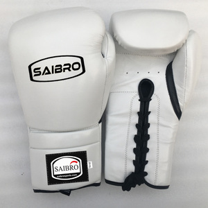 Guantes profesionales de cuero genuino de alta calidad para boxeo y ropa deportiva de muñeca con cordones MMA-Suministro directo al por mayor - Product Image 1