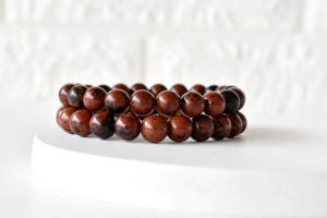 Premium Natural Quality Mahogany Obsidian 8mm Round <b>Healing</b> <b>Bracelet</b> for Meditation Jewelry - Product Image 4