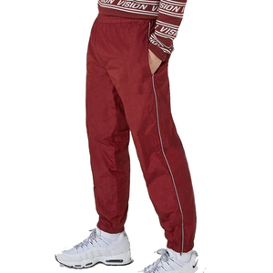 2025 venta al por mayor Unisex Casual entrenamiento Jogging chándales de nailon adulto sólido Borgoña pulóver Sudadera con capucha pantalones de chándal media cremallera - Product Image 5