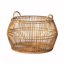 Panier à linge décoratif en fil de fer, style nouveau, personnalisé, finition noire avec revêtement en poudre, avec couvercle en bois, à vendre - Product Image 3