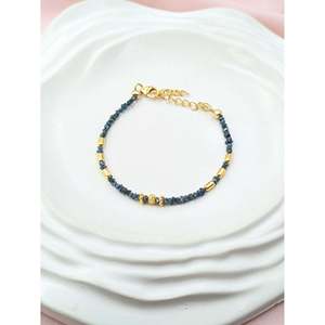 Blue Diamond <b>Bracelet</b> 18K Gold Filled Raw Rough Diamond <b>Bangle</b> - Product Image 4