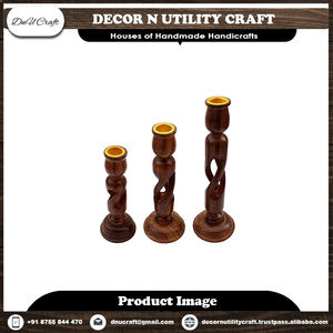 Porte-bougie en bois de mangue fait à la main, écologique et vintage, design de lanterne naturelle pour Noël, mariage, décoration de la maison, cadeau - Product Image 4