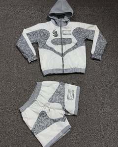 Ensemble de 2 pièces de coupe-vent imperméable en polyester à fermeture éclair intégrale personnalisé de haute qualité Survêtements d'entraînement en nylon - Product Image 3