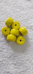 Perles de verre jaunes antiques sur mesure en forme de pneu Old Look 11X9mm pour les créateurs de bijoux autochtones Revente Prêt! Boîtes emballées - Product Image 2