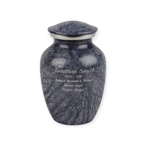 Modern Grey Marble Effect Keepsake Urn with Engraved Surface for Personalized <b>Memorial</b> Tribute - Product Image 1