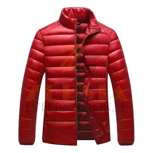 Goedkope Lichte Warme Custom Logo Zwarte Capuchon Winter Bubble Puff Gevuld Puffer Jassen Jas Voor Mannen Full Mouw