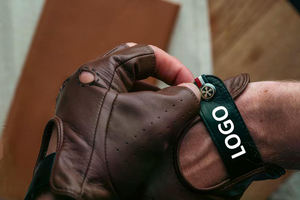 Gants de conduite demi-doigt à la mode en peau de daim et peau de chèvre Logo personnalisé Prix raisonnables Nouveau design - Product Image 2