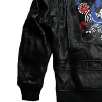 Veste en cuir pour hommes de qualité supérieure col en fourrure réglable impression côté arrière dernière conception vente chaude badges veste en cuir