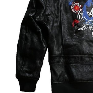 เสื้อแจ็กเก็ตหนังสำหรับผู้ชายปกเสื้อขนสัตว์ปรับได้เสื้อแจ็คเก็ตหนังมีป้ายสำหรับด้านหลังดีไซน์ล่าสุด - Product Image 5