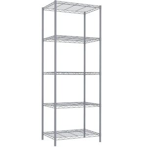 Steel <b>wire</b> shelving Gray <b>shelf</b> <b>rack</b> storage organization for home hotels and restaurant kitchen bathroom bedroom living room - Product Image 1