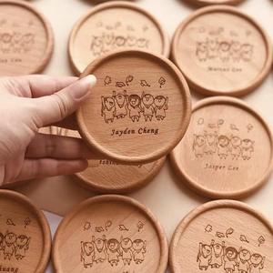 Durable wooden <b>coaster</b> <b>set</b> crafted with strong natural finish ideal for protecting delicate household surfaces - Product Image 6