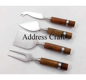 Ensemble à fromage en bois naturel de nouvelle conception, 4 fourchettes, outils de découpe du beurre, couverts en bois pour la maison, l'hôtel, le restaurant, ensemble de couverts, ensemble à fromage - Product Image 5