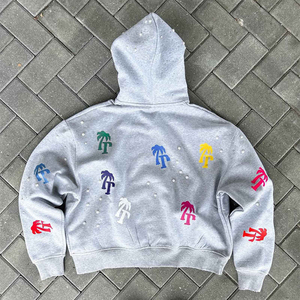 Sweat-shirt et pantalon de survêtement à impression personnalisée sans MOQ, poids lourd, 100% coton molletonné, pour streetwear - Product Image 5