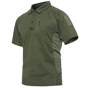 เสื้อโปโลผู้ชายแขนสั้นพิมพ์ลายดิจิตอล, เสื้อกอล์ฟแขนสั้นมีกระเป๋าซิปและตีนตุ๊กแกสำหรับฤดูร้อน - Product Image 2