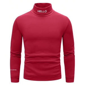 Tùy Chỉnh Người Đàn Ông Áo Len Nhà Sản Xuất Áo Thun Rùa Cổ Áo Len Mùa Đông Dài Tay Áo Cao Cổ Màu Đỏ Người Đàn Ông Áo - Product Image 1