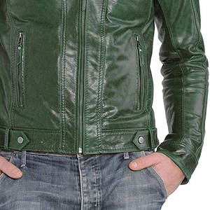 Chaqueta de Cuero para Hombre de Invierno con Cuello Alto, Estilo Vintage Resistente, Forro Interior Completo, Logotipo Frontal - Product Image 6