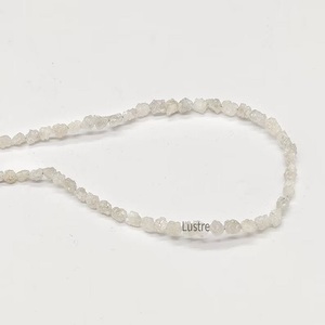 LUSTRE LD White Rough Diamond Bead Raw Uncut Fancy Nuggets Fabricación de joyas 16 pulgadas de largo de alta calidad 100% Natural 2,5-4mm - Product Image 1