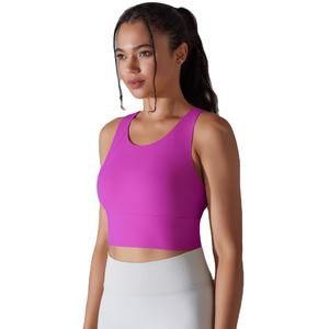 Sujetador deportivo clásico Racerback para mujer, sujetadores de yoga acolchados, reversibles, elásticos en cuatro direcciones, sujetador deportivo para gimnasio y yoga para mujer - Product Image 4