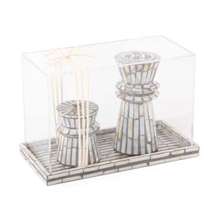 Juego de quemador de incienso de nácar artesanal, caja de quemador hecha a mano con bandeja, soporte de incienso decorativo para regalo de Ramadán - Product Image 2
