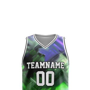 Ensemble d'été unisexe à logo imprimé respirant et à séchage rapide personnalisé nom de l'équipe maillot de basket-ball réversible broderie vierge - Product Image 4