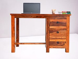 Cómoda con Cajones de Madera, Mesa Auxiliar con Cajones de Madera Natural, Mesa con Cajones de Madera Económica, por CRAFT ZONE EXPORT - Product Image 2