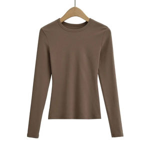 Vente en gros Nouveau design Meilleure vente T-shirts à manches longues pour femmes T-shirts personnalisés en coton respirant et surdimensionné pour femmes 2025 OEM - Product Image 1