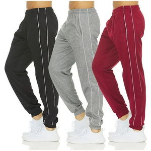 Pantalones Deportivos de Algodón para Hombre, Cintura Elástica, Franja Lateral, Estilo Casual, Tejido de Punto Medio, para Otoño - Product Image 2