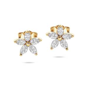 Pendientes de Diamantes Cultivados en Laboratorio Vala Brothers ER-26 Marquise, E VS, Oro Blanco, 3 Gramos, Joyería Clásica para Bodas y Fiestas para Mujer - Product Image 3