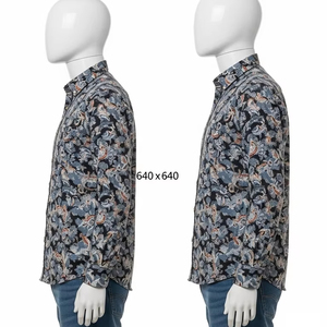 Anti Wrinkle Polyester Cotton Printed Mens <b>Shirts</b> Soft Breathable Fabric Casual Long <b>Sleeve</b> Button Down <b>Shirts</b> for Office Wear - Product Image 5