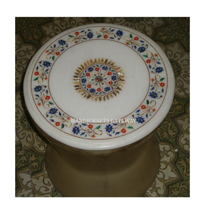 Fabricant et Exportateur Belle Incrustation de Marbre Blanc Dessus de Table Design de Fleur Travail Fait à la Main Poli Pour Décoration - Product Image 1