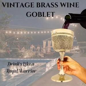 Copa de vino de decoración Medieval ecológica de latón macizo hecha a mano de primera calidad - Product Image 2