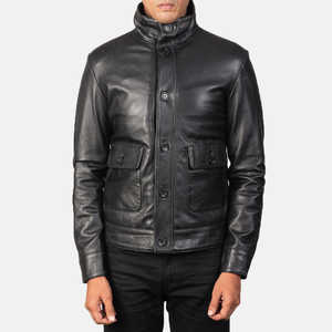 Chaqueta de invierno para hombre de diseño superior con cuello levantado manga completa 100% cuero de alta calidad personalizable precio razonable - Product Image 4
