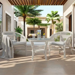 Juego de Muebles Modulares TAFANO para Sala de Estar y Exteriores, Hechos a Mano con Ratán/Mimbre, Diseño Antiguo Asiático - Product Image 1