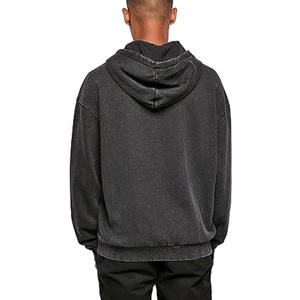 Sudaderas con capucha para hombre con estampado bordado y logotipo personalizado Sudadera con capucha en blanco para unisex Sudadera con capucha estadounidense con estampado ácido lavado con cremallera completa - Product Image 6