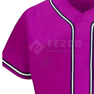 Uniforme de baseball pour hommes sur mesure OEM, 100% polyester respirant, séchage rapide, grande taille, logo personnalisé du nom de l'équipe sur le devant, manches courtes - Product Image 5